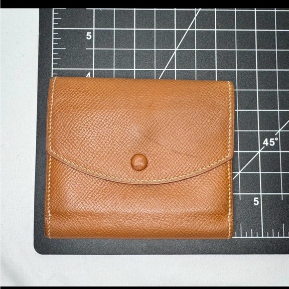 Hermes Tan Leather Compact Wallet with COA - Picture 7 of 14